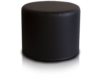 Zwarte poef kunstleer - 43x53cm, duurzaam en stijlvol