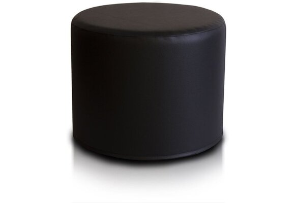 Zwarte poef kunstleer - 43x53cm, duurzaam en stijlvol