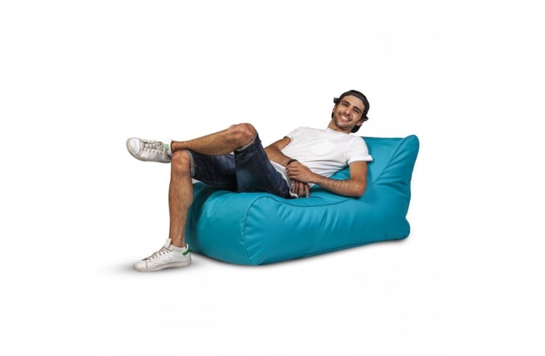 Wasbare Poef Blauw | Afneembare Polyester Hoes | 115x65x60cm