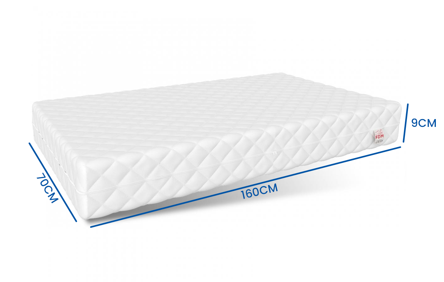 Kindermatras koudschuim kokos 70x160 cm wit stevig