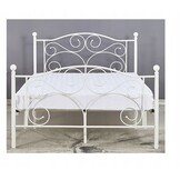 Wit metalen bedframe 120x200 cm met decoratie & lattenbodem