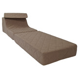 Logeermatras opklapbaar - Bruin, 198x65x17 cm, T-2544 schuim