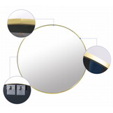 Gouden spiegel rond Ø 80 cm | Luxe Wandspiegel Goud Metaal