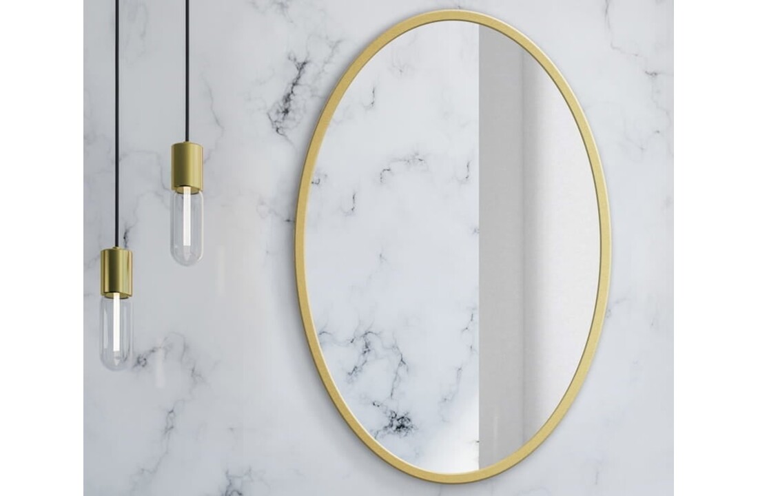 Gouden spiegel rond Ø 80 cm | Luxe Wandspiegel Goud Metaal