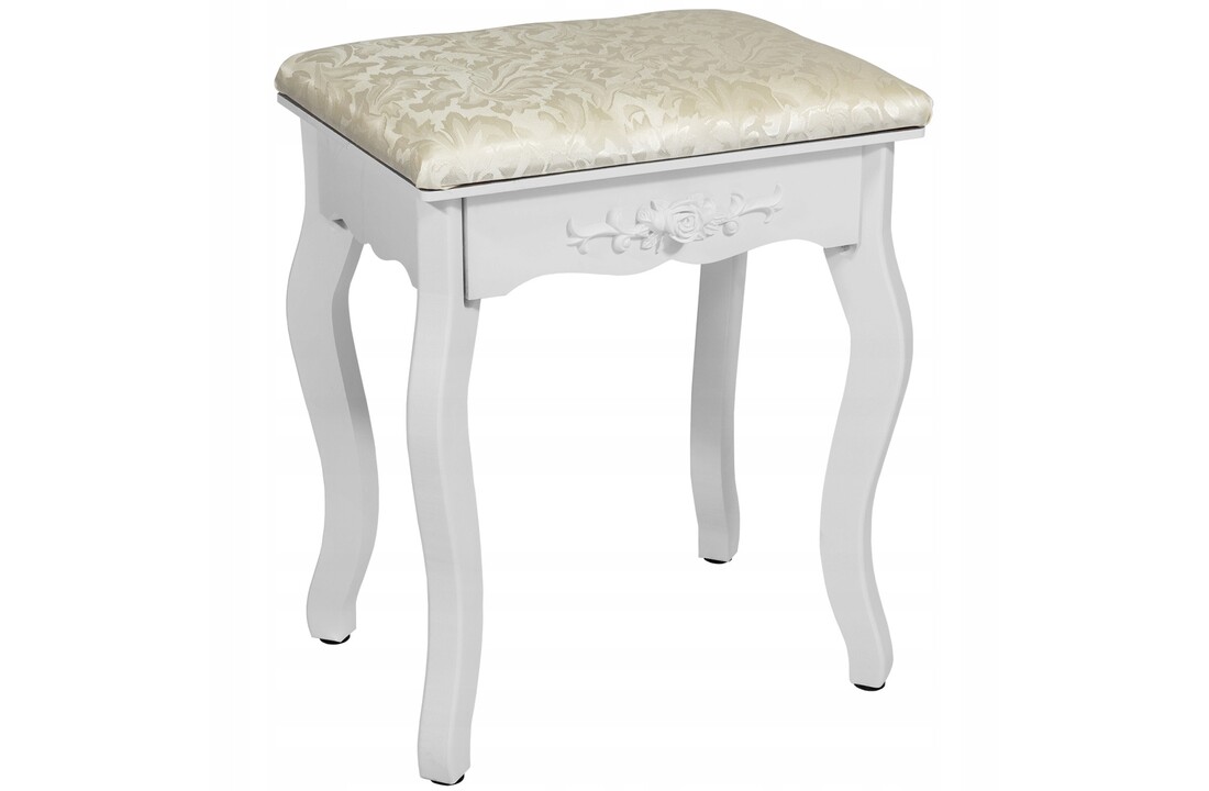 Kaptafel met spiegel en verlichting - Wit, 75x45x140cm, MDF/Grenenhout