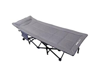 Veldbed camping deluxe - 190x70cm grijs, 600D Oxford, 120kg