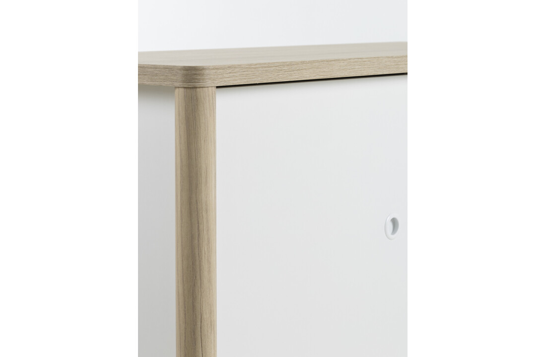 Opbergkast kinderkamer wit 100x40x100cm hout 4 deuren