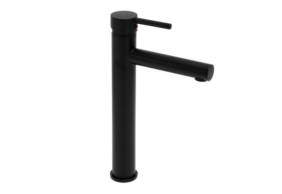 Hoge wastafelkraan matzwart - Vrijstaand, Messing, 35mm gat
