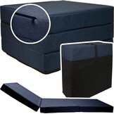Logeermatras opvouwbaar Navy Blue | 195x65x10cm Foam