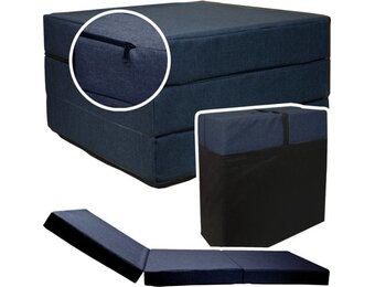 Logeermatras opvouwbaar Navy Blue | 195x65x10cm Foam