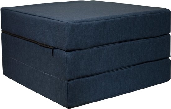 Campingmatras donkerblauw opvouwbaar 195x65x10cm foam