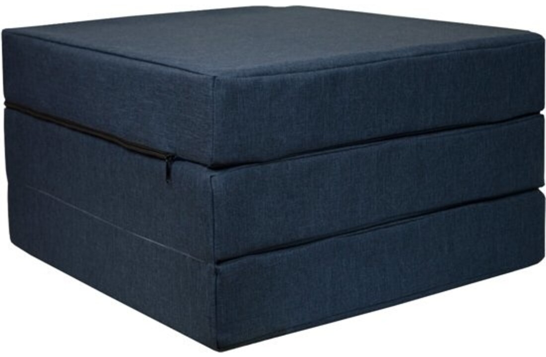 Opvouwbaar matras 195x65 - Navy Blue, 10cm schuim, wasbare hoes