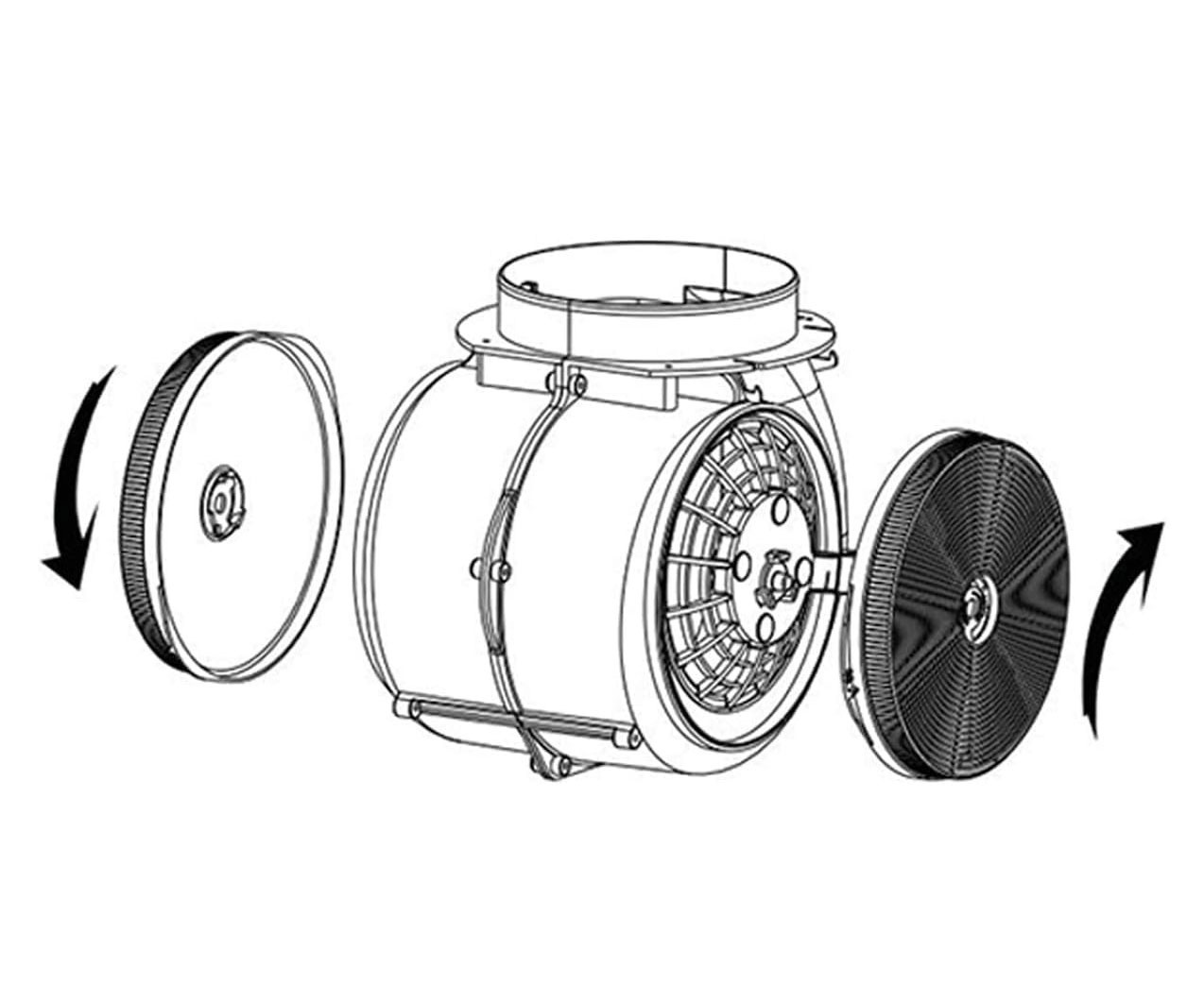Koolstoffilter afzuigkap Berdsen BT-L (2 stuks) Zwart