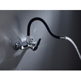 Wandkraan keuken zwart flexibel - Messing, Chroom - 52x18x10 cm