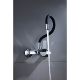 Wandkraan keuken zwart flexibel - Messing, Chroom - 52x18x10 cm