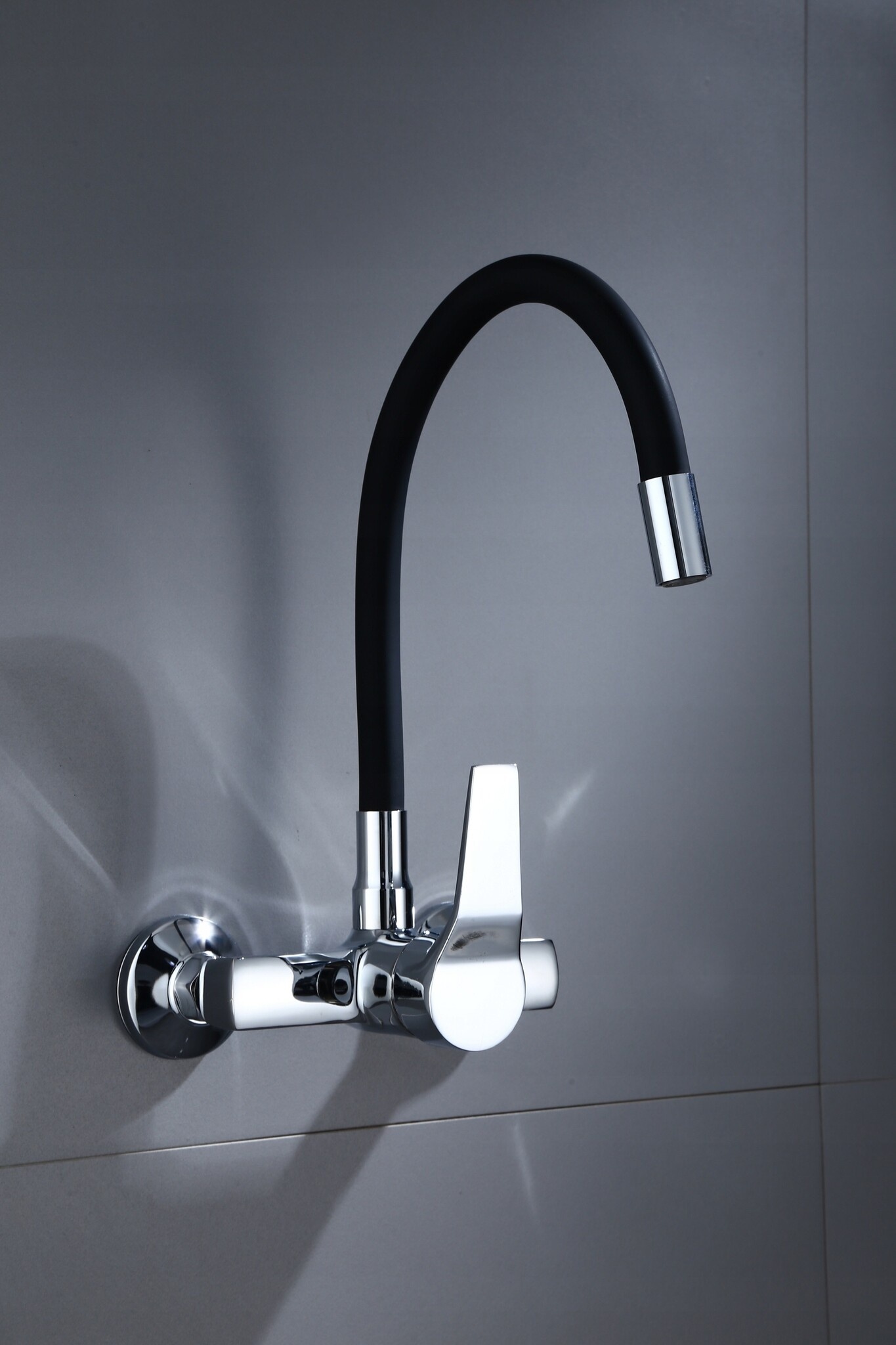 Wandkraan keuken zwart flexibel - Messing, Chroom - 52x18x10 cm