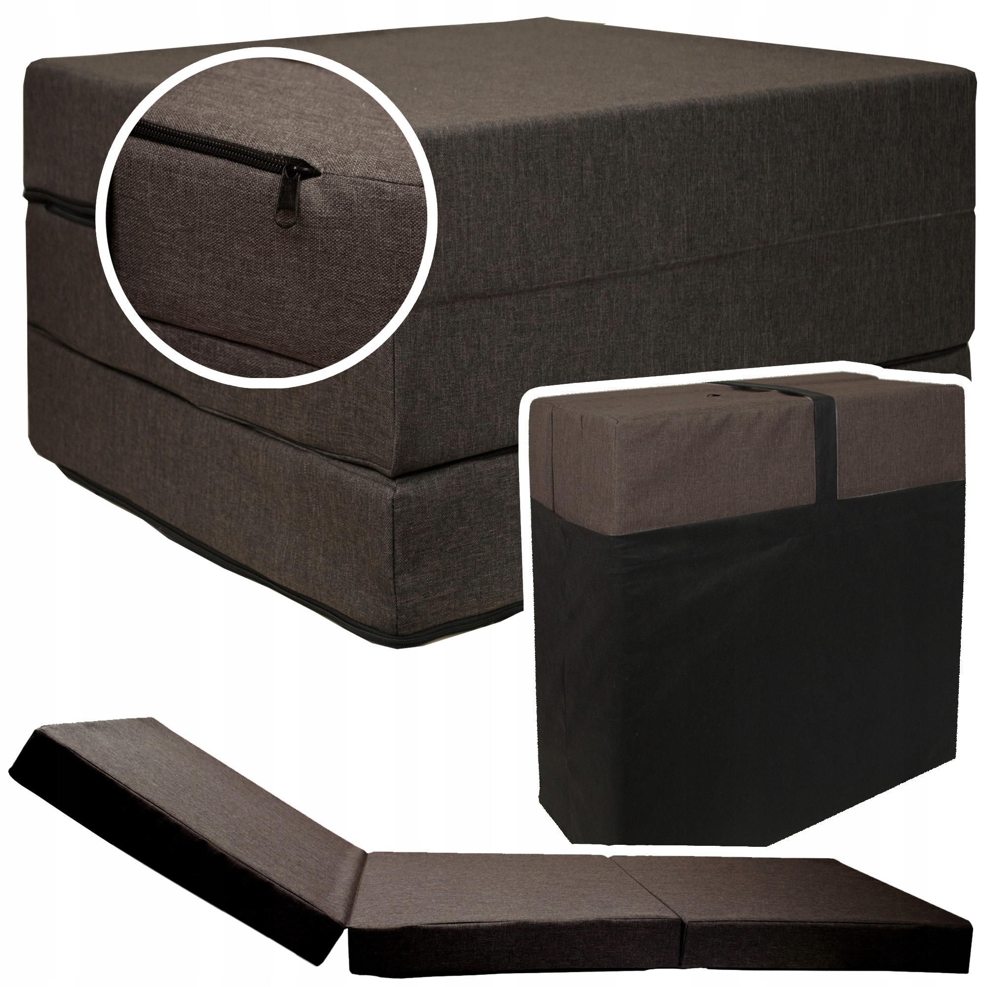 Opvouwbaar matras 195x65x10 cm grijs foam, ideaal campingmatras