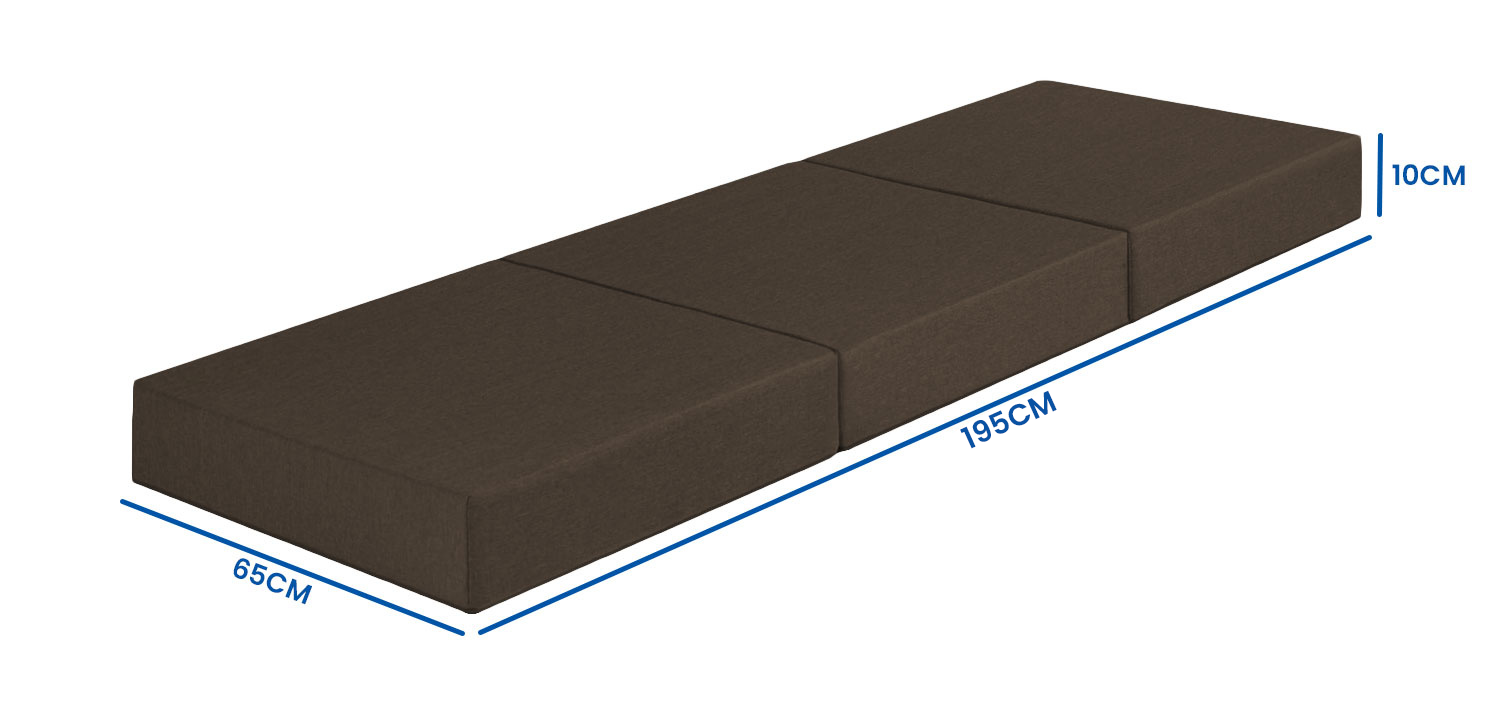 Opvouwbaar matras 195x65x10 cm grijs foam, ideaal campingmatras