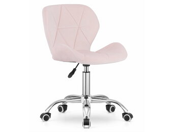 Roze bureaustoel velvet | Ergonomisch, Verstelbaar, Chroom