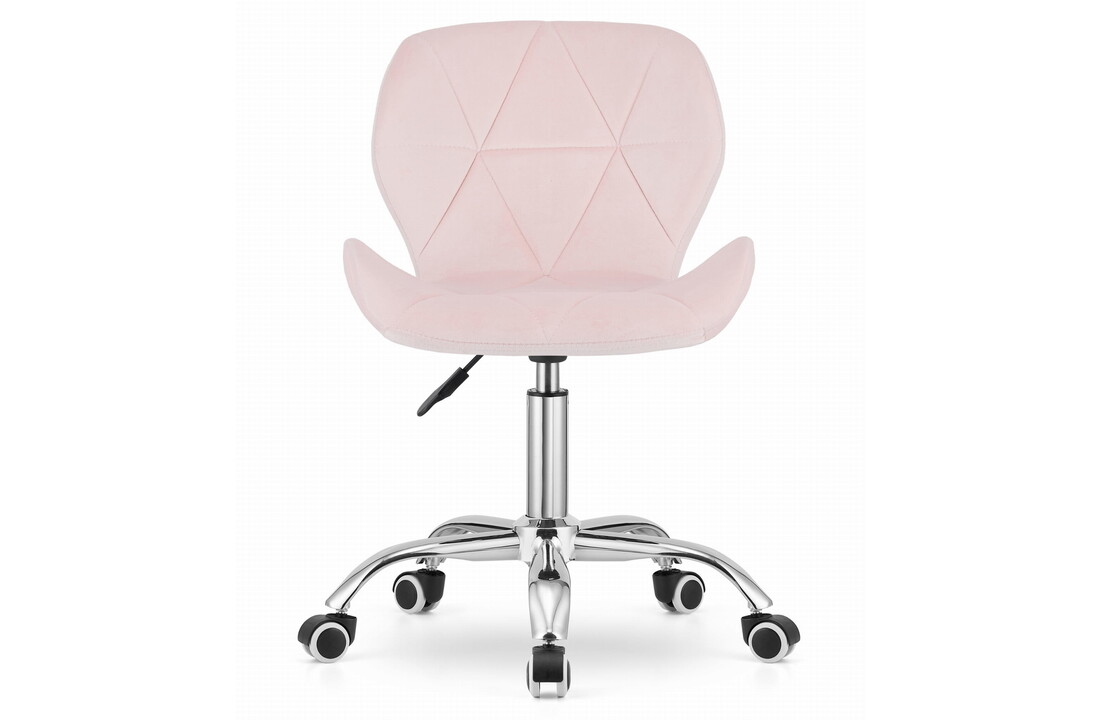 Roze bureaustoel velvet | Ergonomisch, Verstelbaar, Chroom