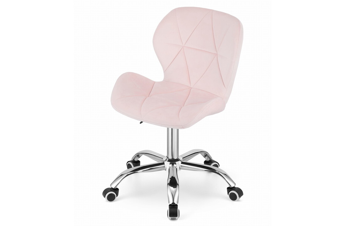 Roze bureaustoel velvet | Ergonomisch, Verstelbaar, Chroom