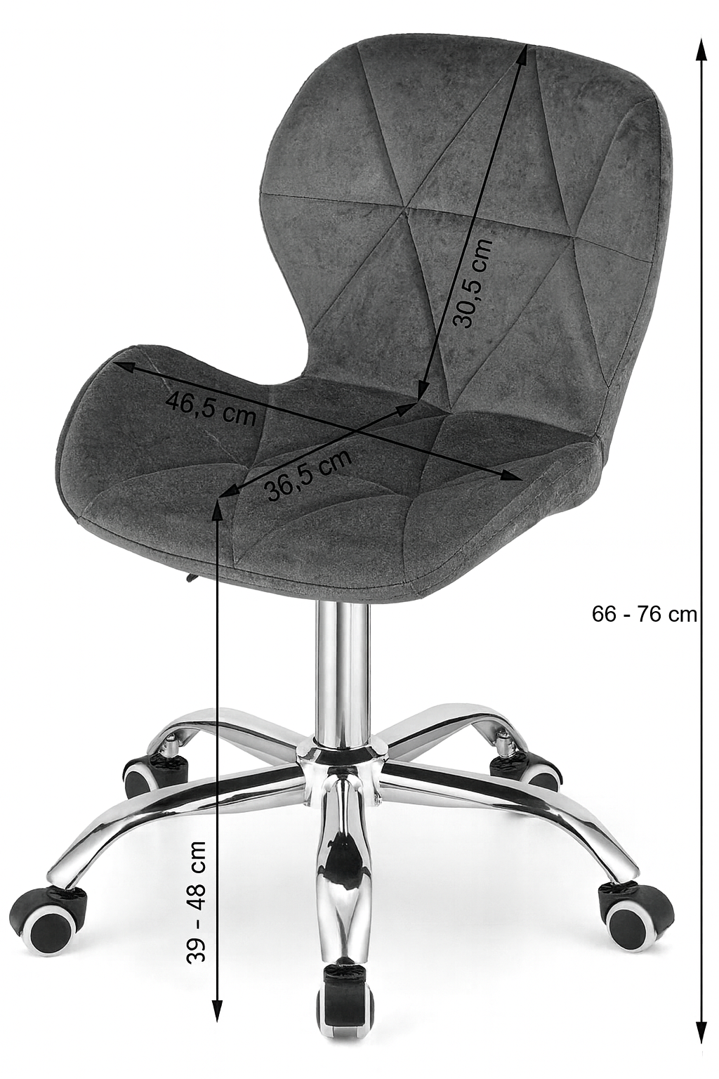 Roze bureaustoel velvet | Ergonomisch, Verstelbaar, Chroom