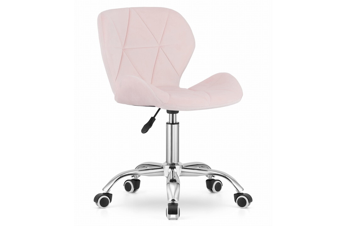 Ergonomische bureaustoel roze velvet, verstelbaar, 46.5x36.5x66-76cm