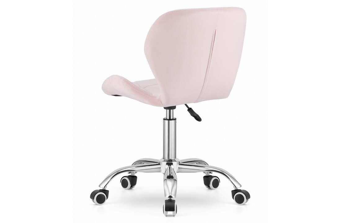 Ergonomische bureaustoel roze velvet, verstelbaar, 46.5x36.5x66-76cm