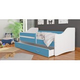 Kinderbed met lade 180x80 cm - Wit/Blauw - Grenenhout & MDF
