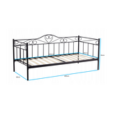 Zwart metalen bed 90x200 cm - Stevig & Sfeervol - Inclusief lattenbodem