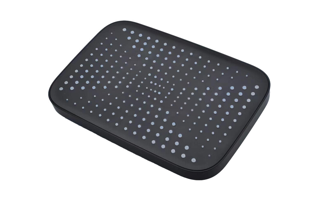 Zwarte douchekolom met plank - Thermostaat - 30x30cm - Mat Zwart - RVS