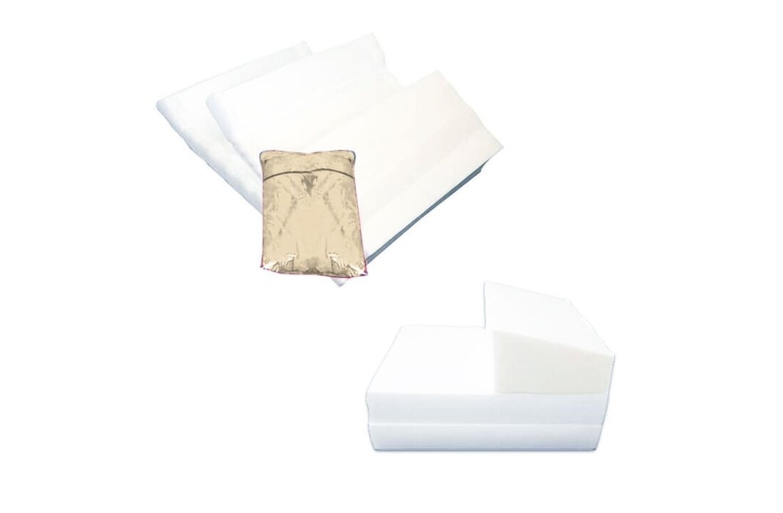 Opklapbaar matras met kussens - 200x70x15 cm - Beige Foam