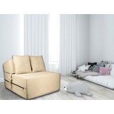Opklapbaar matras met kussens - 200x70x15 cm - Beige Foam