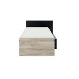 Houten bed 90x200 cm - Met opberglade, Eiken/Zwart