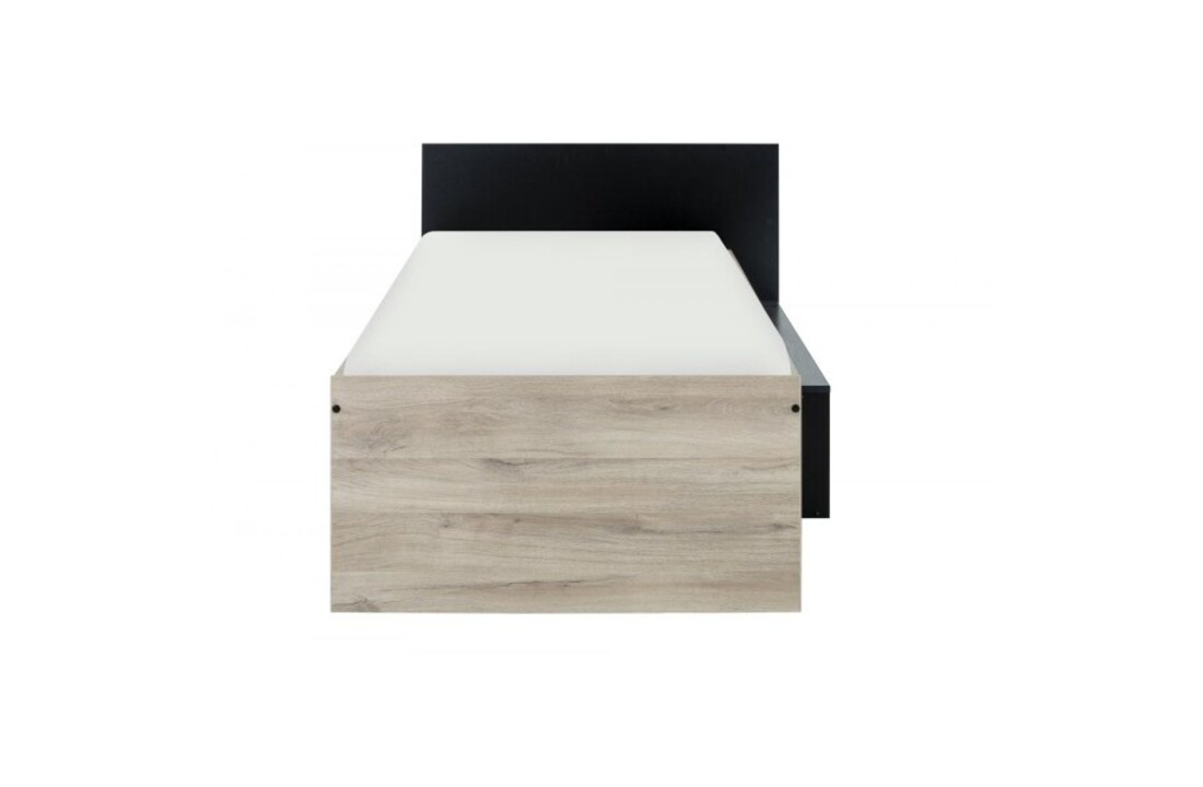 Bed met opbergruimte 90x200 cm, Kronberg Eiken/Zwart