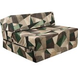 Vouwmatras 15cm - 200x90cm - Beige/Bruin/Groen - Foam