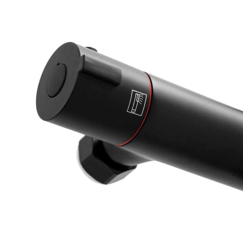 Thermostaat doucheset zwart - 25cm rond, mat zwart, messing