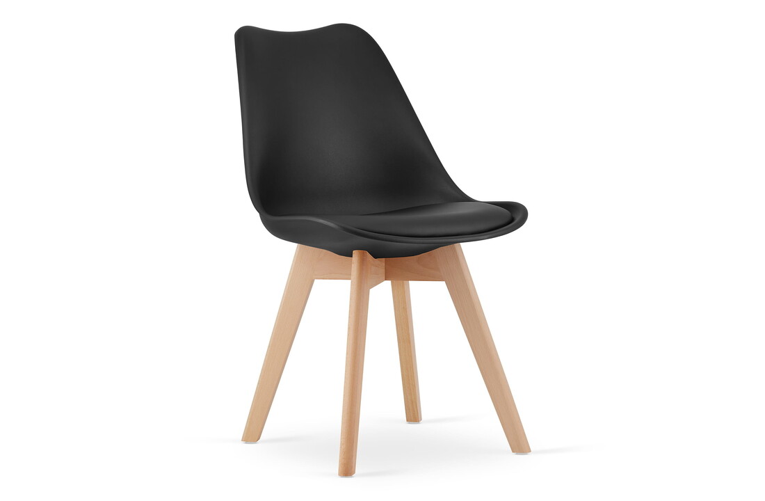 Eetkamerstoelen set 4 - Zwart, Scandinavisch, Beukenhout & Eco-leer