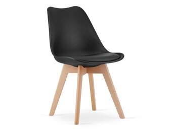 Eetkamerstoelen set 4 - Zwart, Scandinavisch, Beukenhout & Eco-leer