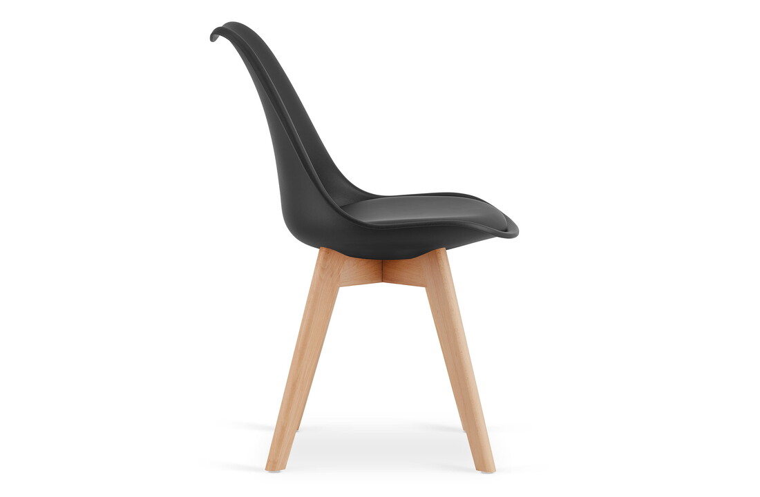 Eetkamerstoelen set 4 - Zwart, Scandinavisch, Beukenhout & Eco-leer