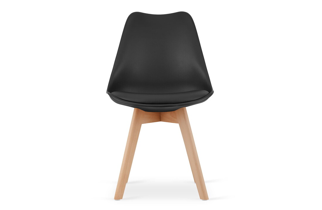 Zwarte stoelen houten poten - Set van 4 Scandinavische design eetkamerstoelen