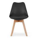 Zwarte stoelen houten poten - Set van 4 Scandinavische design eetkamerstoelen