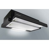 Afzuigkap 50cm zwart | Vlakscherm | RVS | 50x16x28/46 cm