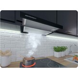 Afzuigkap 50cm zwart | Vlakscherm | RVS | 50x16x28/46 cm