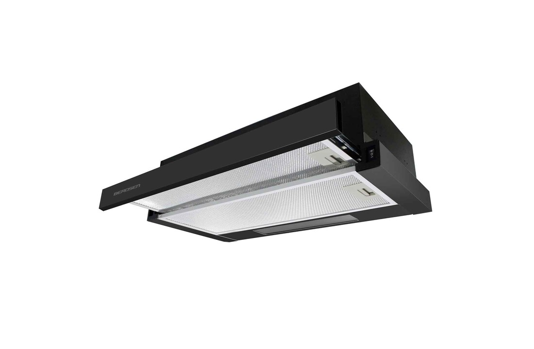 Vlakscherm afzuigkap keuken - 50cm - zwart RVS