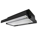 Vlakscherm afzuigkap keuken - 50cm - zwart RVS