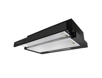 Vlakscherm afzuigkap keuken - 50cm - zwart RVS