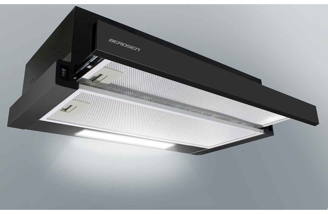 Afzuigkap metalen filters - 50 cm zwart RVS vlakscherm