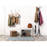 Kapstok metaal zwart - 185 cm hoog, 49 cm breed