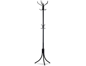 Staande kapstok 10 haken | Zwart Metaal | 185 cm Hoog